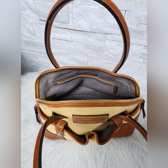 Canvas and Leather Double Zipper Satchel - Picture 13 of 16